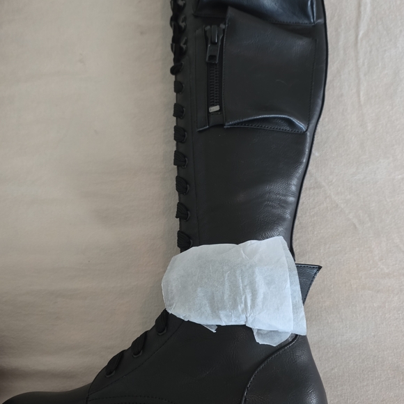 Dolls Kill Black Combat Boots with Pockets - Picture 9 of 12